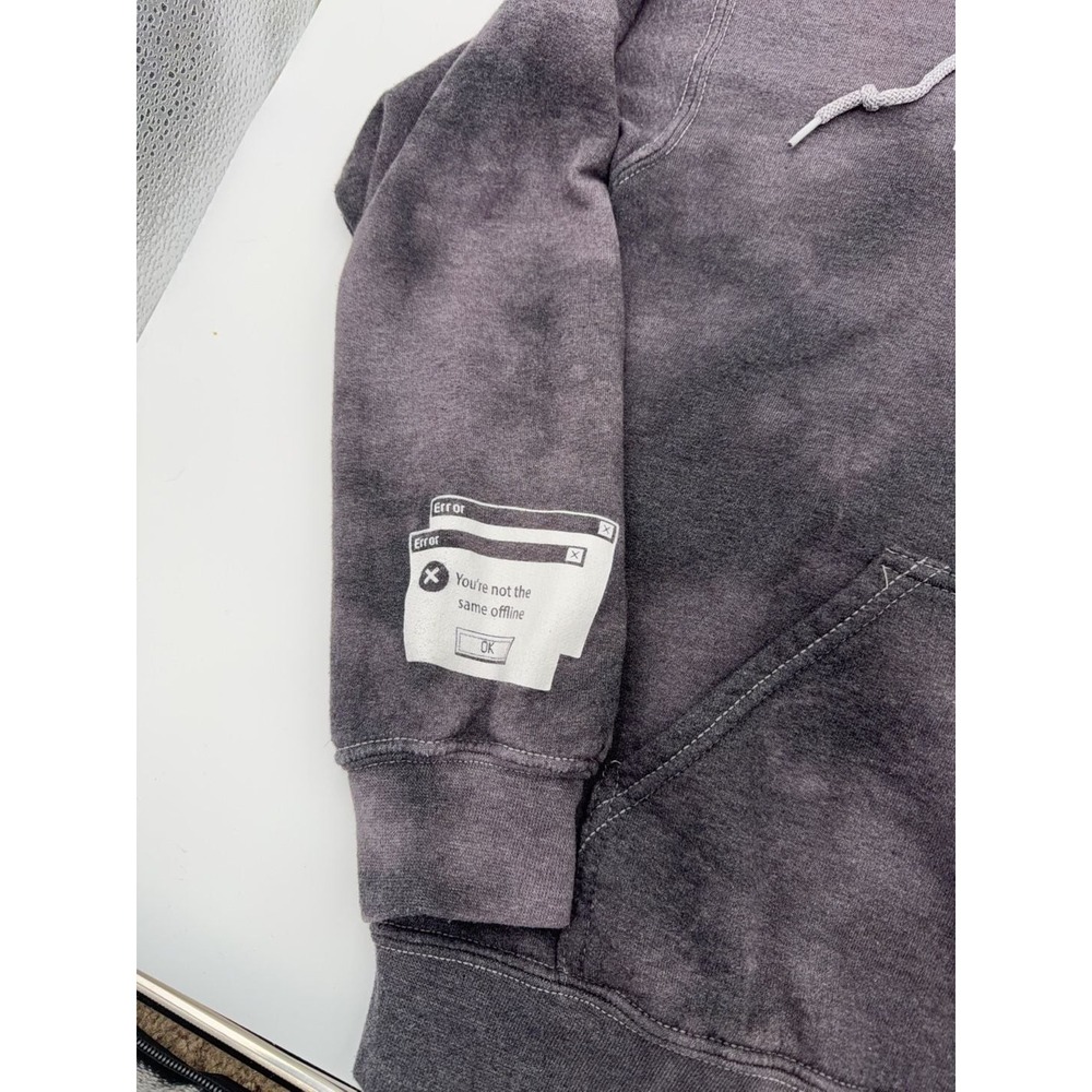 Broken Promises Same Offline Mineral Wash Hoodie Grey Small Streetwear Graphic - Picture 5 of 7